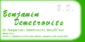 benjamin demetrovits business card